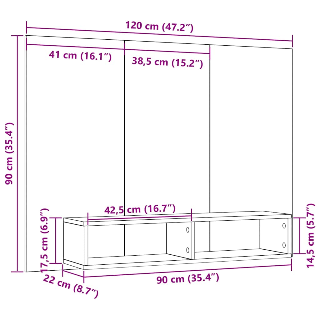 Tv-Bänkset Gammalt Trä 120 X 23,5 X 90 Cm Konstruerat Trä