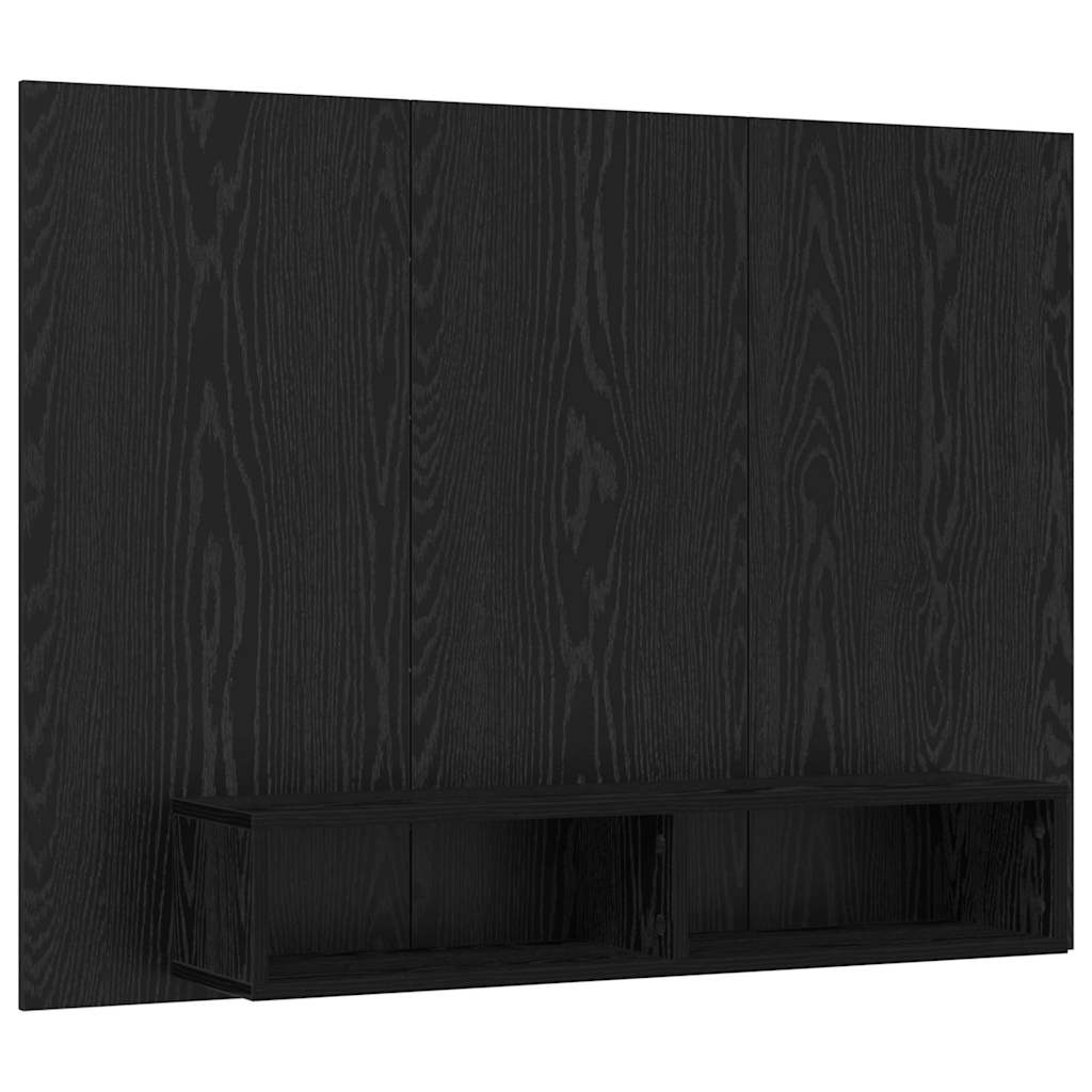Tv-Bänkset Svart Ek 120 X 23,5 X 90 Cm Konstruerat Trä