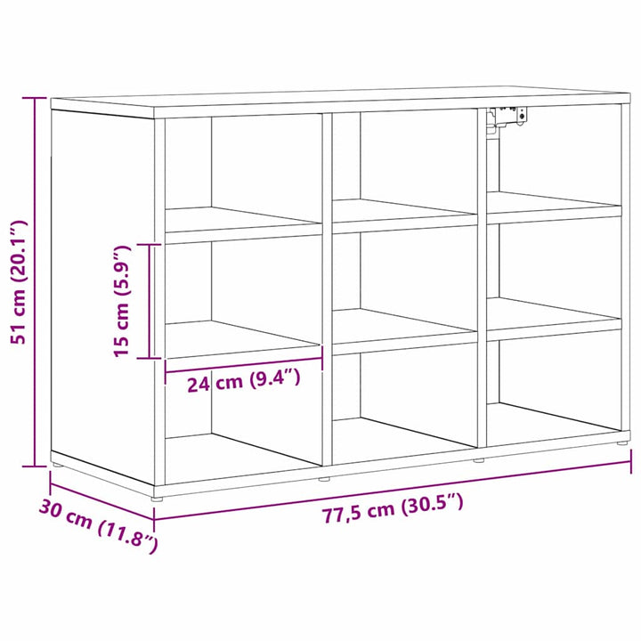 Skoskåp 77,5 X 30 X 51 Cm Konstruerat Trä Gammalt Trä