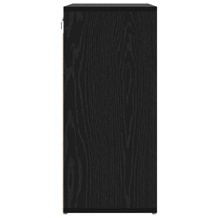 Skoskåp 77,5 X 30 X 67 Cm Konstruerat Trä Svart Ek