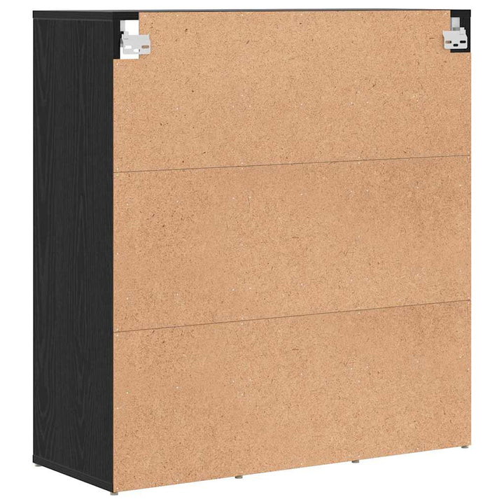Skoskåp 77,5 X 30 X 83,5 Cm Konstruerat Trä Svart Ek