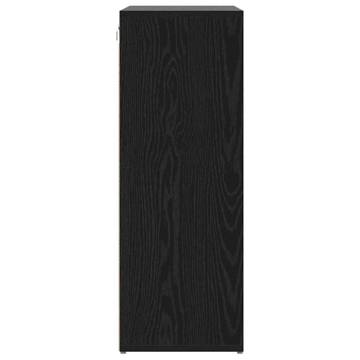 Skoskåp 77,5 X 30 X 83,5 Cm Konstruerat Trä Svart Ek