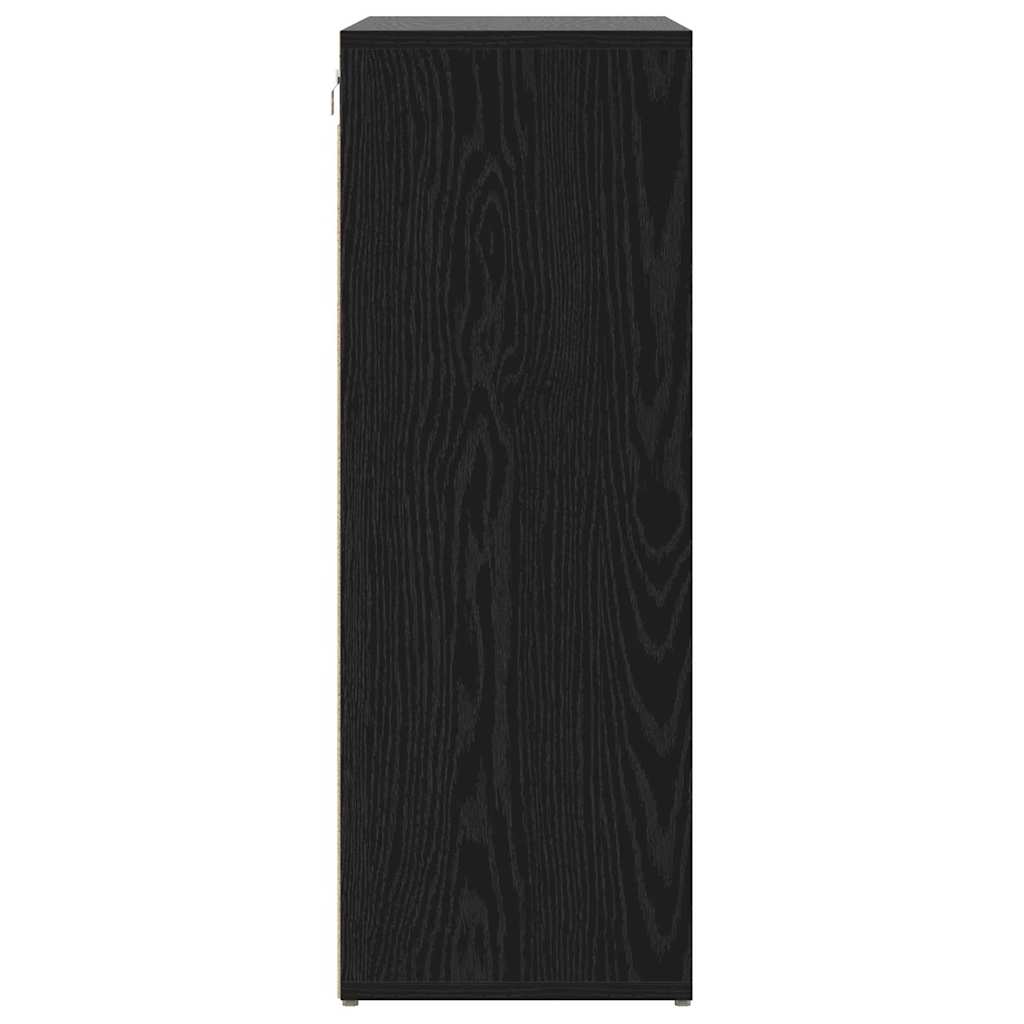 Skoskåp 77,5 X 30 X 83,5 Cm Konstruerat Trä Svart Ek