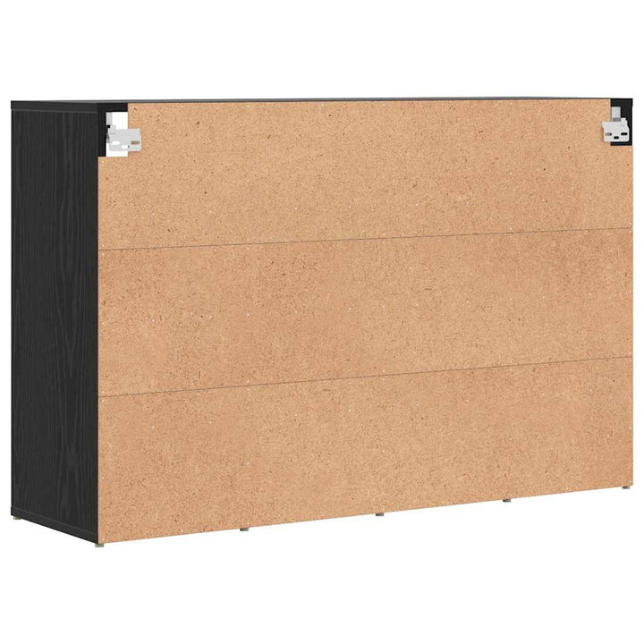 Skoskåp 103 X 30 X 67 Cm Konstruerat Trä Svart Ek