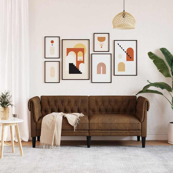 Soffa Brun 182,5 X 74,5 X 74,5 Cm Polyester