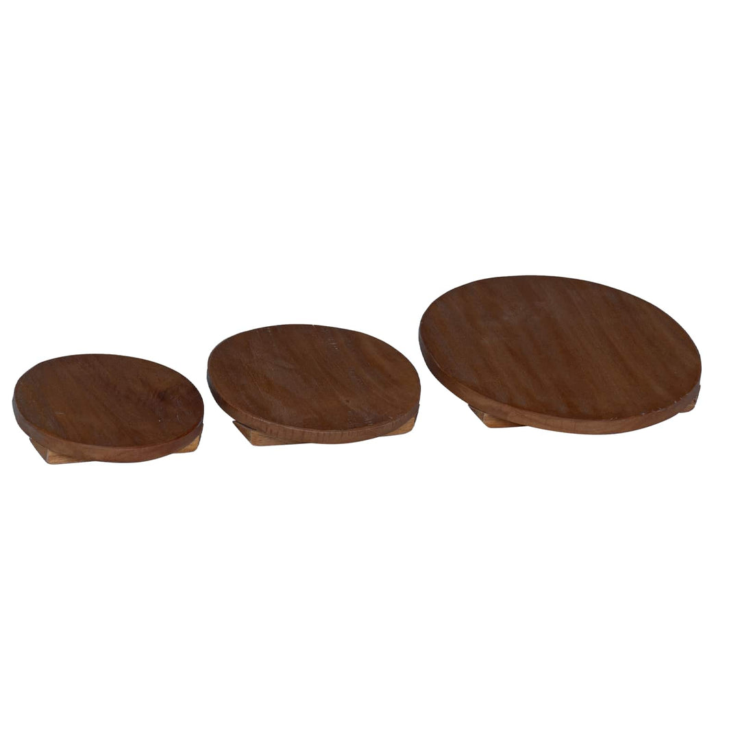 Blomkruka 3 St Naturlig 29 X 29 X 3,5 Cm Mahognyträ
