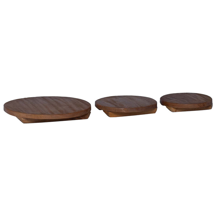 Blomkruka 3 St Naturlig 29 X 29 X 3,5 Cm Mahognyträ