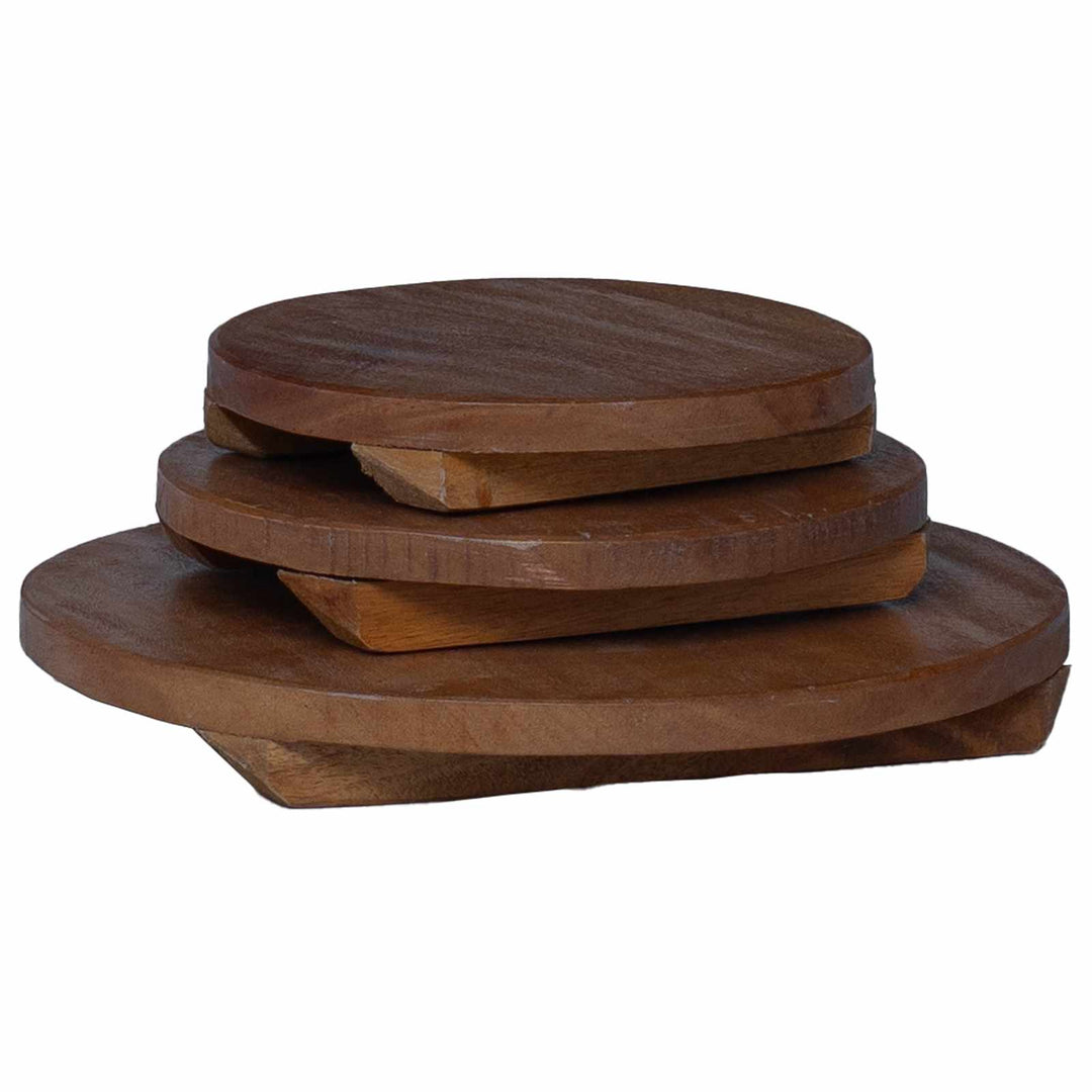 Blomkruka 3 St Naturlig 29 X 29 X 3,5 Cm Mahognyträ