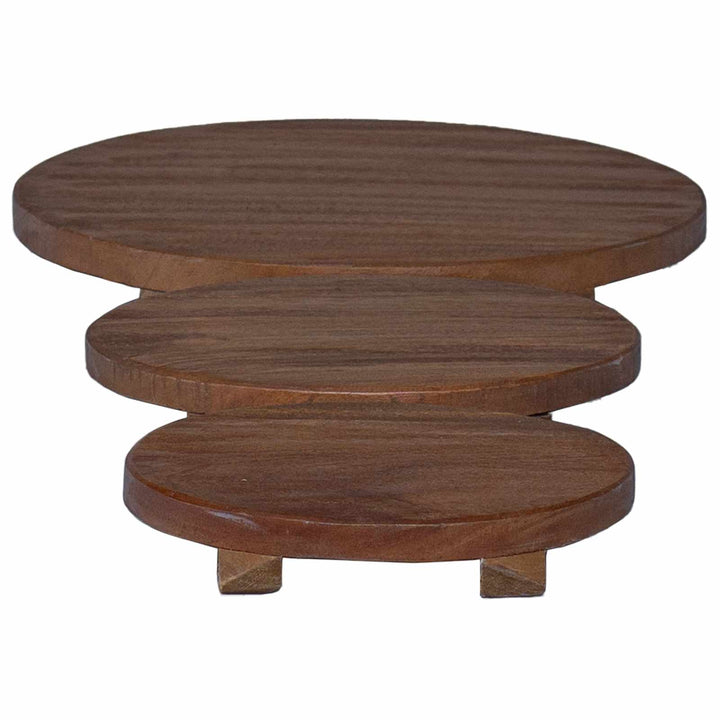 Blomkruka 3 St Naturlig 29 X 29 X 3,5 Cm Mahognyträ