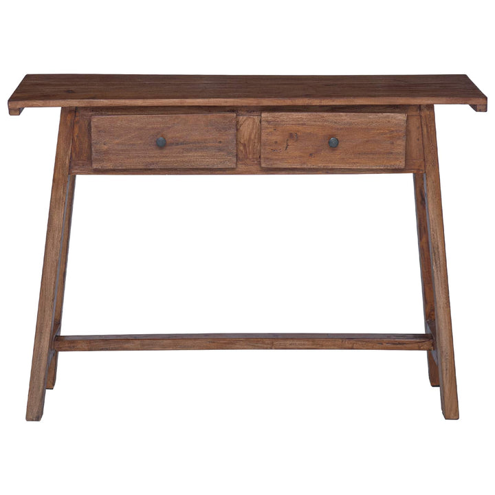 Skrivbord Med Låda Brun 110 X 30 X 79 Cm Massivt Mahognyträ