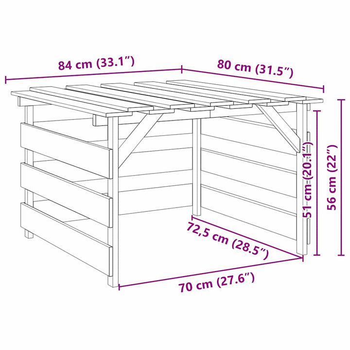 Gräsklippare Garage Brun 84 X 80 X 56 Cm Impregnerad Furu