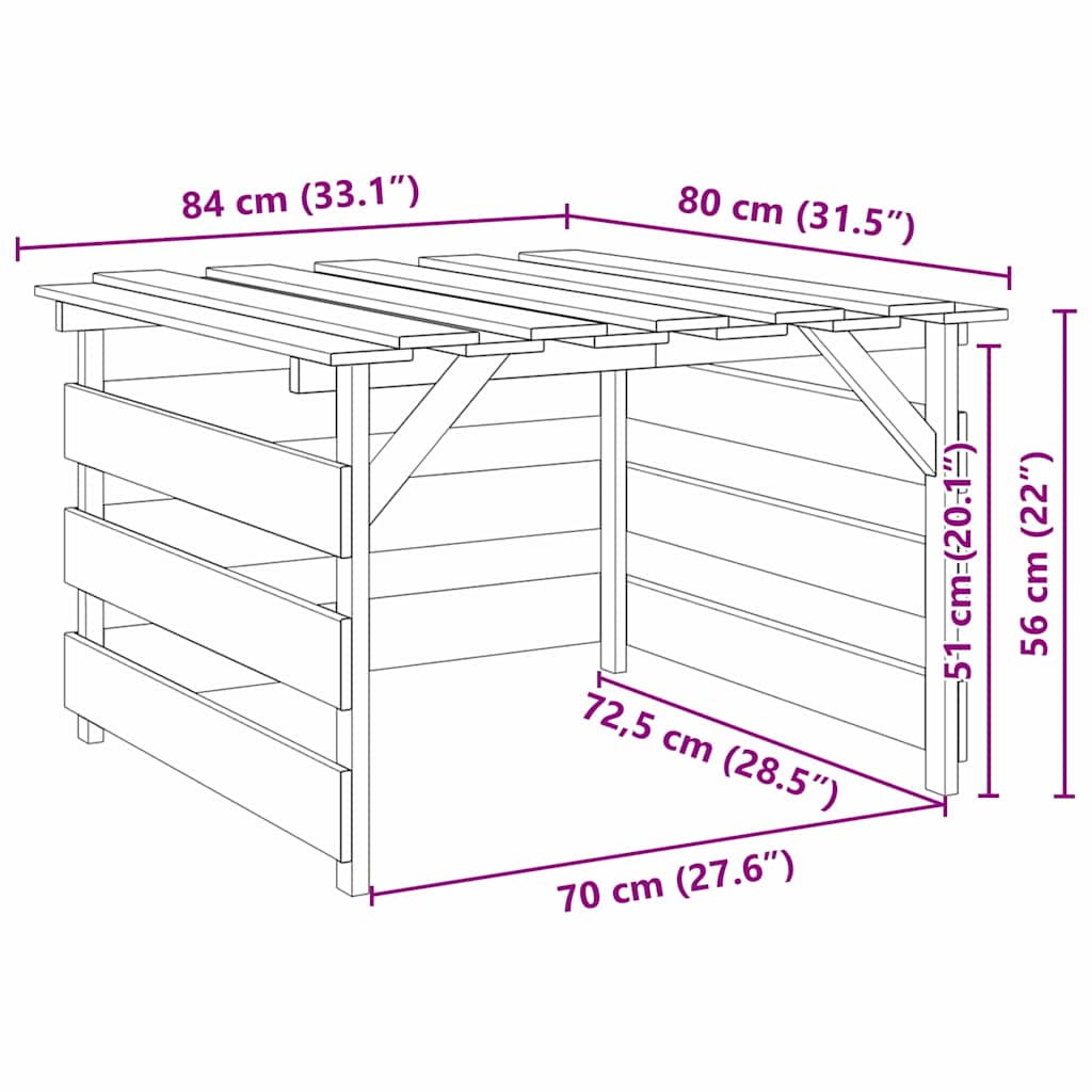 Gräsklippare Garage Brun 84 X 80 X 56 Cm Impregnerad Furu