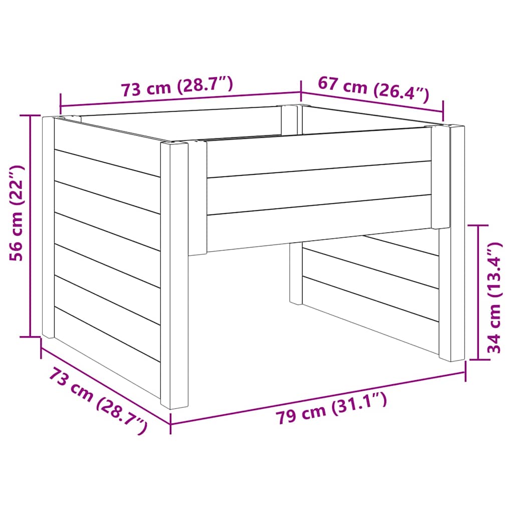 Gräsklippare Garage Brun 79 X 73 X 56 Cm Impregnerad Furu