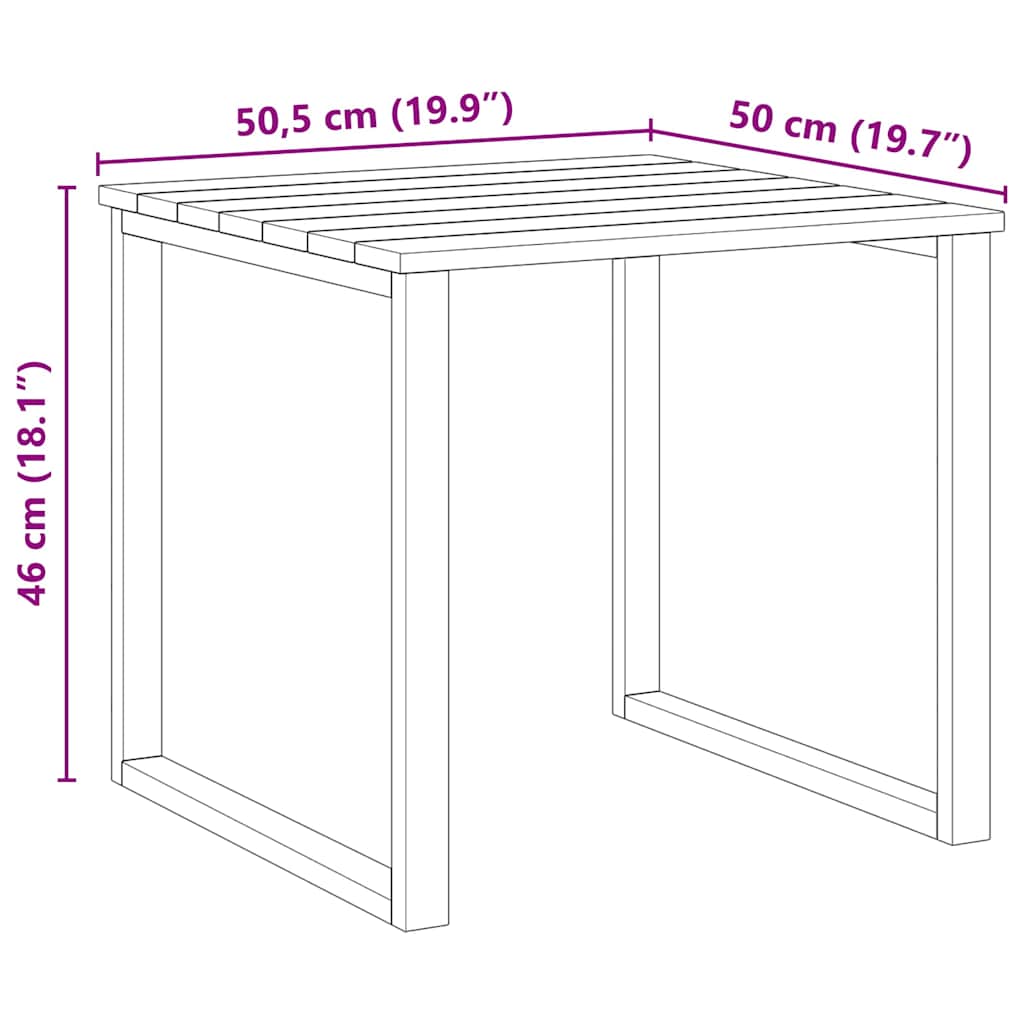 Bord Naturfärg 50,5 X 50 X 46 Cm Impregnerat Furuträ