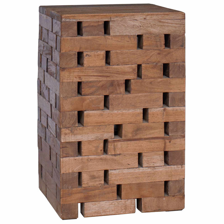 Pall Naturfärg 29 X 29 X 48 Cm Massivt Återvunnet Trä