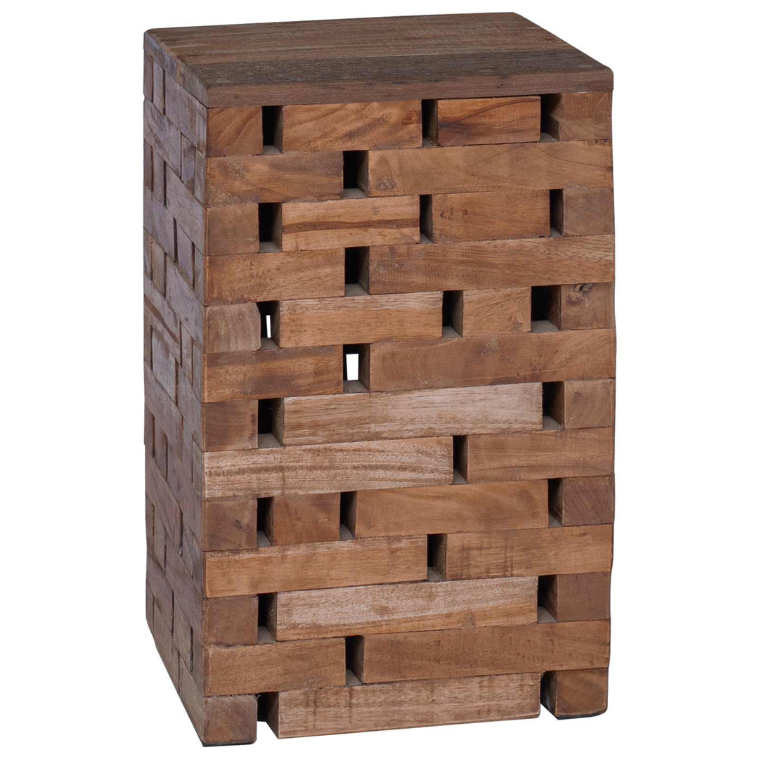 Pall Naturfärg 29 X 29 X 48 Cm Massivt Återvunnet Trä