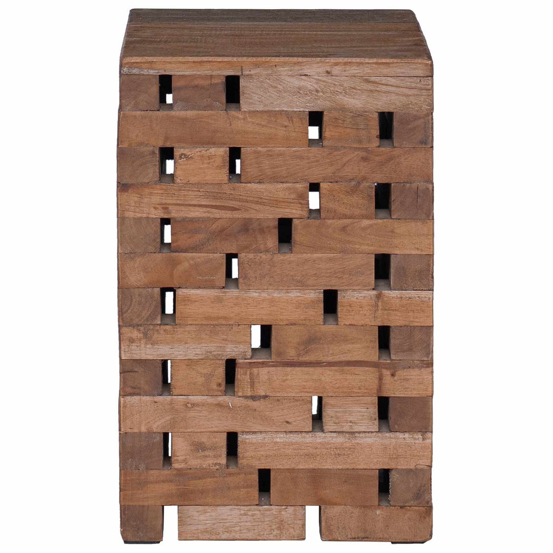Pall Naturfärg 29 X 29 X 48 Cm Massivt Återvunnet Trä