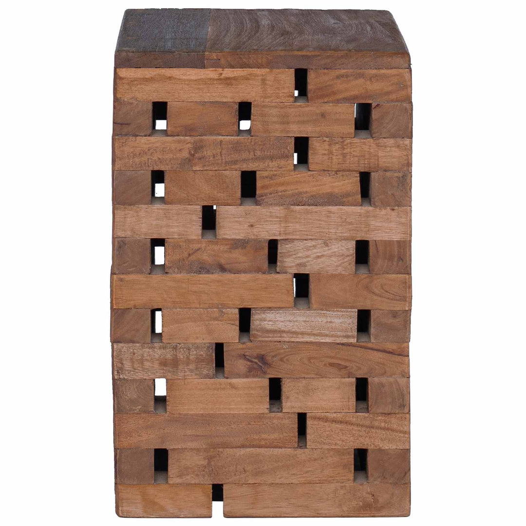 Pall Naturfärg 29 X 29 X 48 Cm Massivt Återvunnet Trä