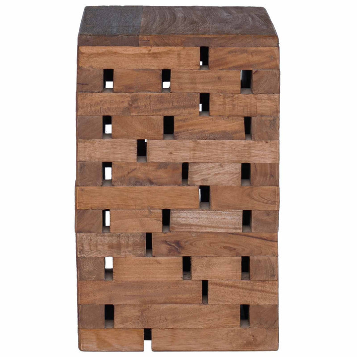 Pall Naturfärg 29 X 29 X 48 Cm Massivt Återvunnet Trä
