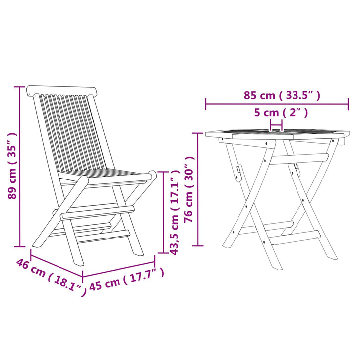 Trädgårdsmöbelset 3 Pcs Brun Massivt Akaciaträ