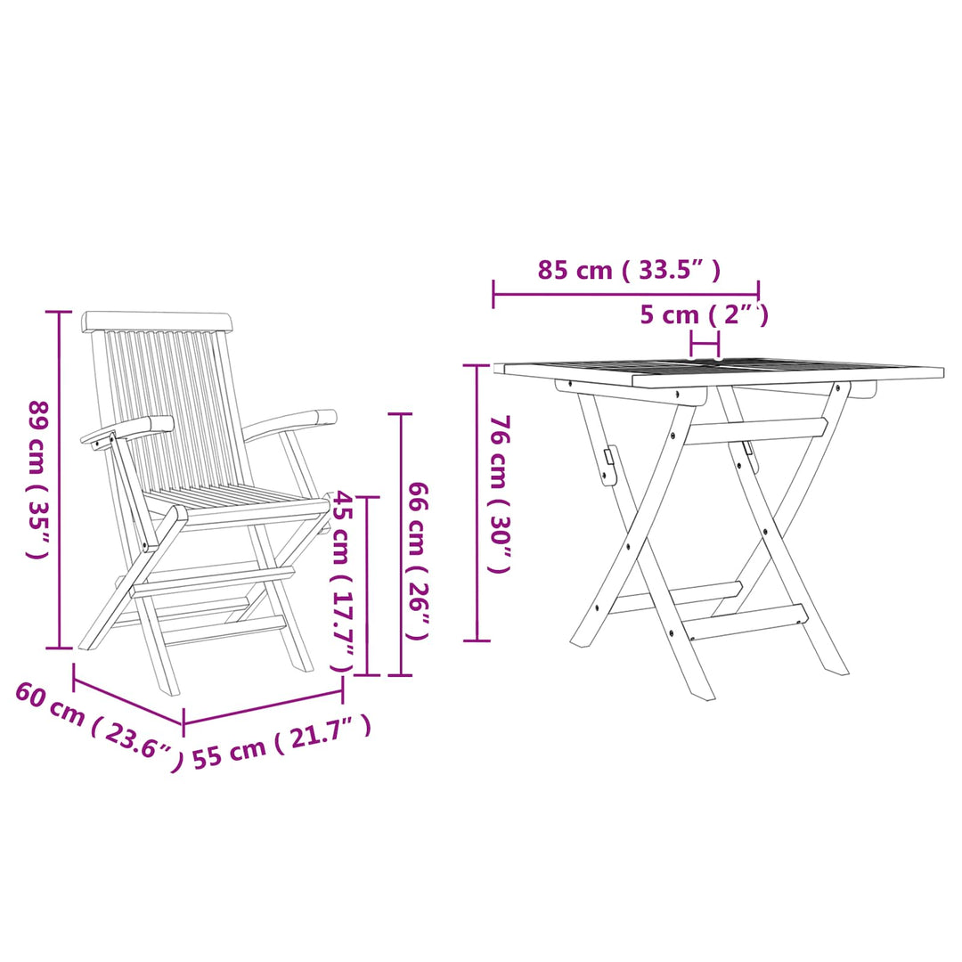 Trädgårdsmöbelset 3 Pcs Brun Massivt Akaciaträ