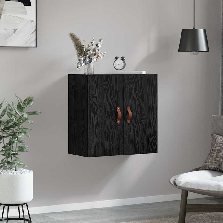 Väggskåp 60 X 31 X 60 Cm Konstruerat Trä Svart Ek