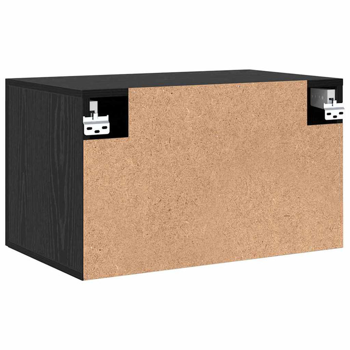 Väggmonterat Skåp 60 X 36,5 X 35 Cm Konstruerat Trä Svart Ek