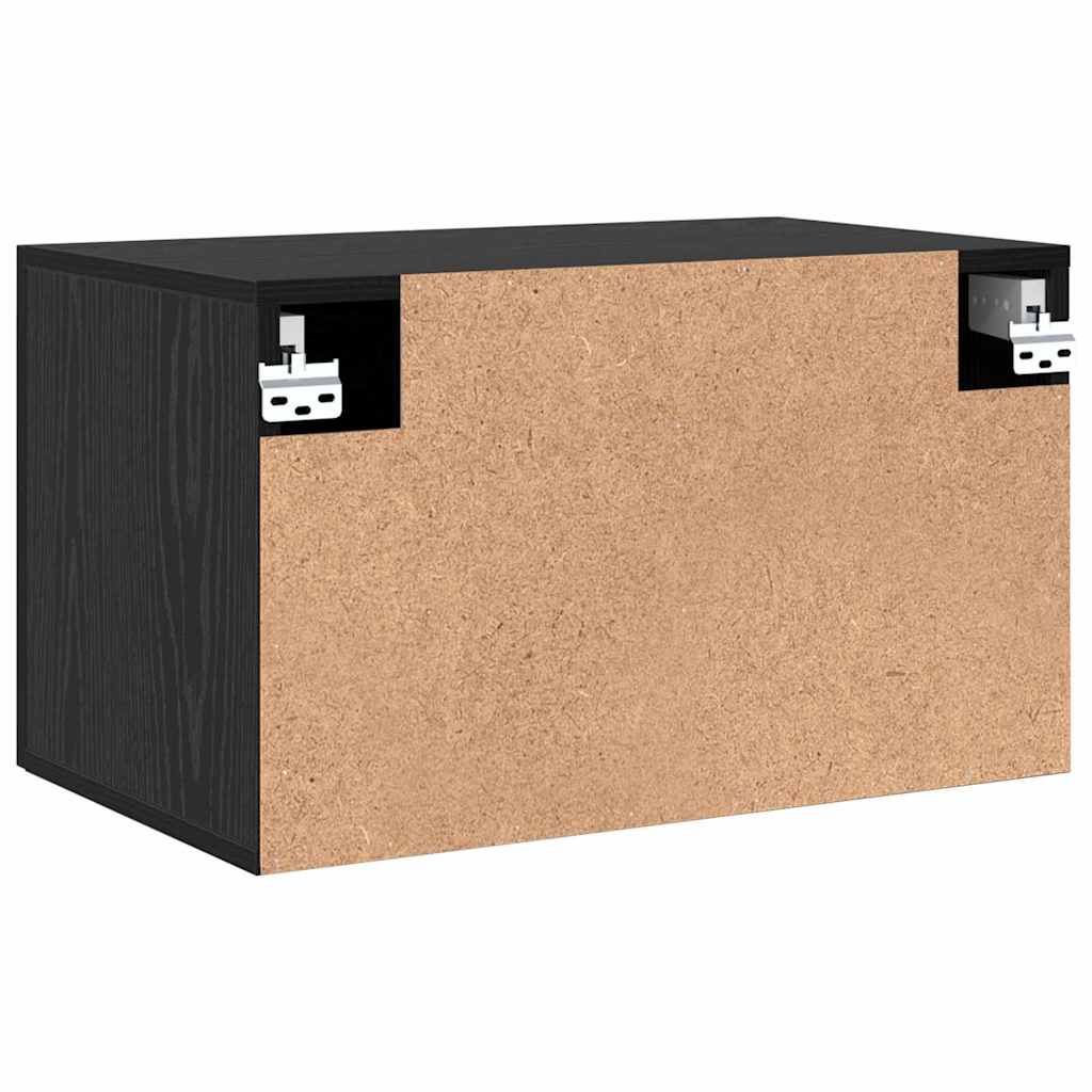 Väggmonterat Skåp 60 X 36,5 X 35 Cm Konstruerat Trä Svart Ek