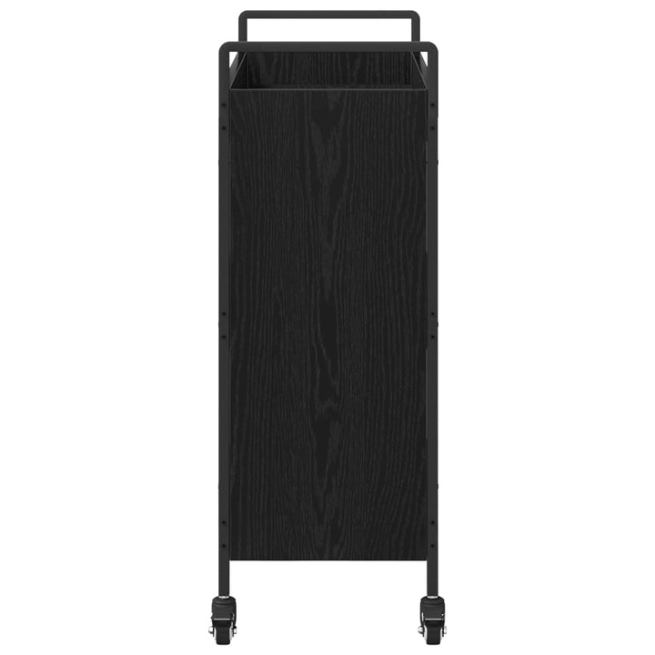 Köksvagn Svart Ek 70 X 30 X 82 Cm Konstruerat Trä