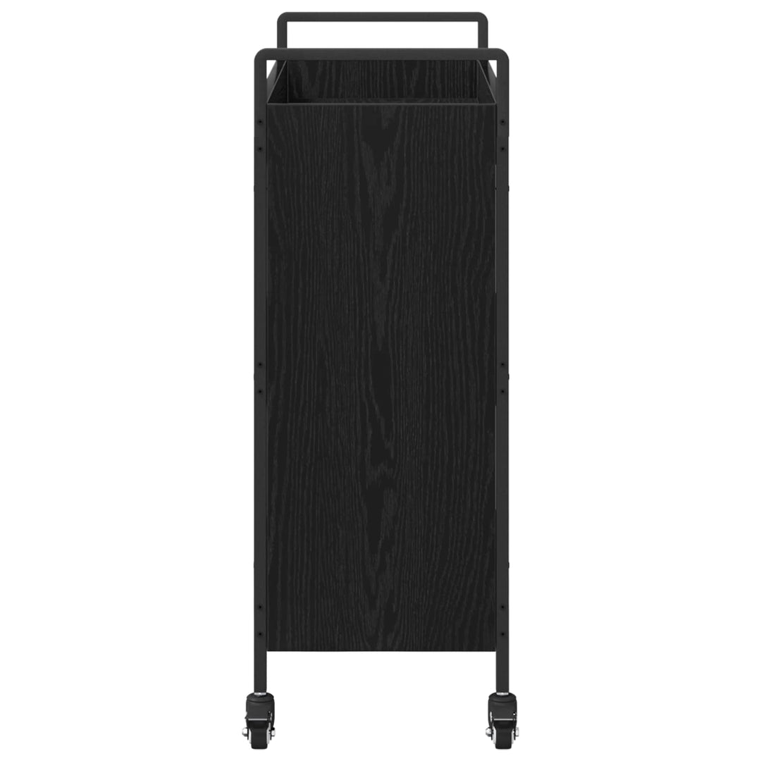 Köksvagn Svart Ek 70 X 30 X 82 Cm Konstruerat Trä