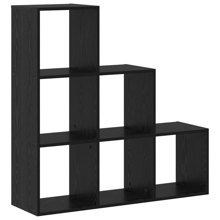 Rumsavdelare Bokhylla Svart Ek 99 X 29 X 99 Cm Konstruerat Trä