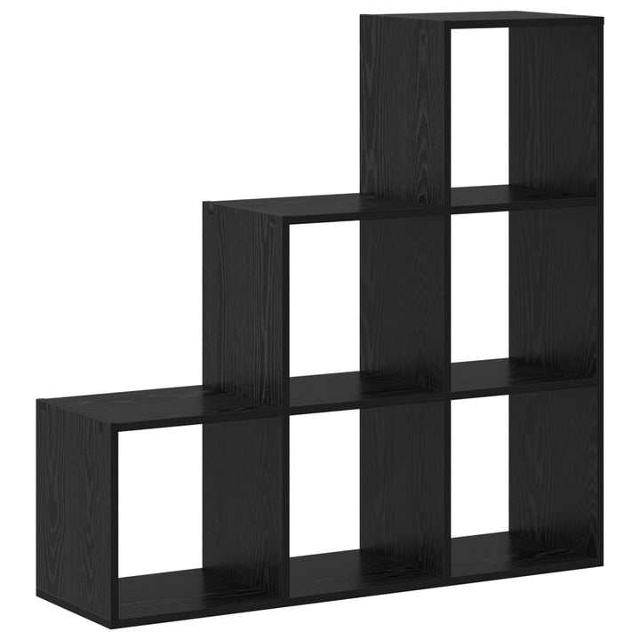 Rumsavdelare Bokhylla Svart Ek 99 X 29 X 99 Cm Konstruerat Trä