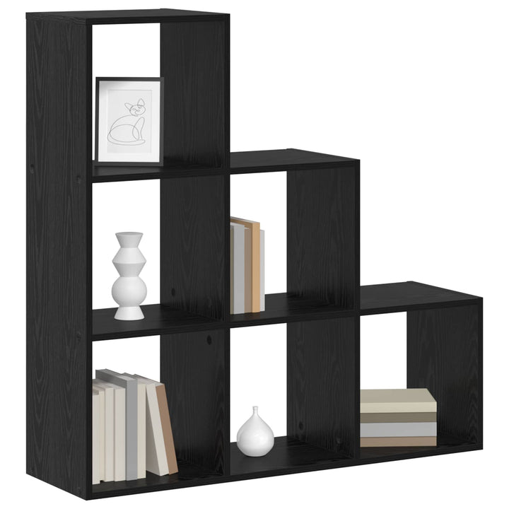Rumsavdelare Bokhylla Svart Ek 99 X 29 X 99 Cm Konstruerat Trä