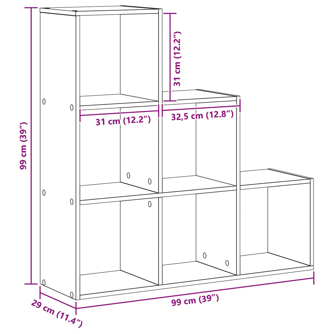 Rumsavdelare Bokhylla Svart Ek 99 X 29 X 99 Cm Konstruerat Trä