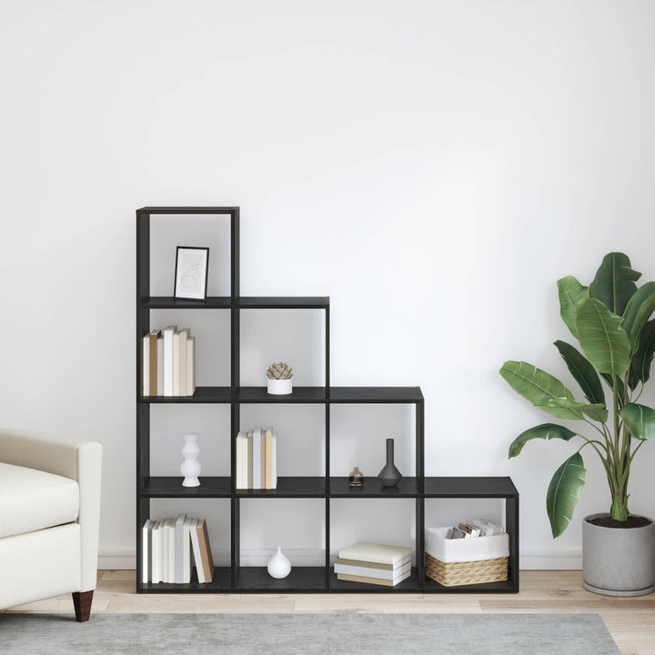 Rumsavdelare Bokhylla Svart Ek 131,5 X 29 X 131,5 Cm