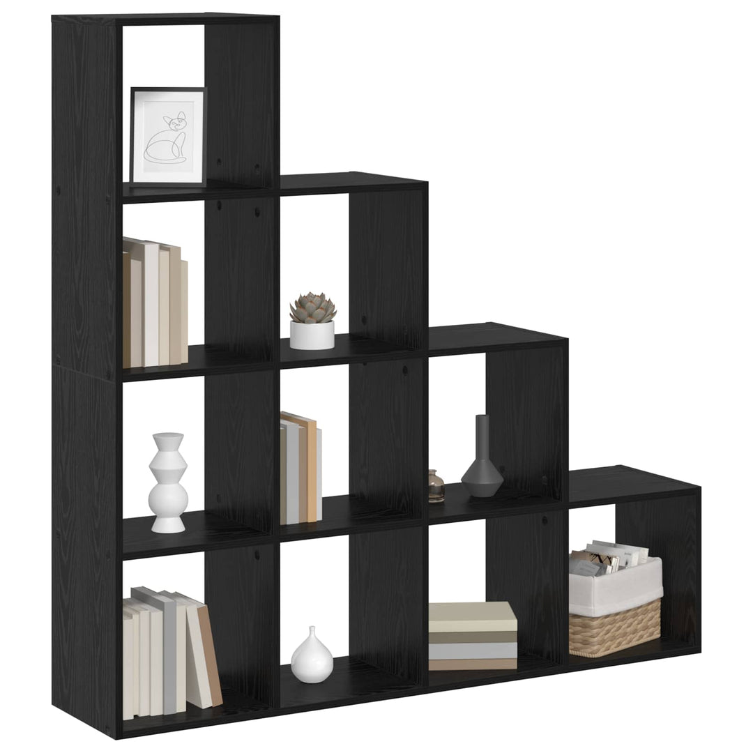 Rumsavdelare Bokhylla Svart Ek 131,5 X 29 X 131,5 Cm
