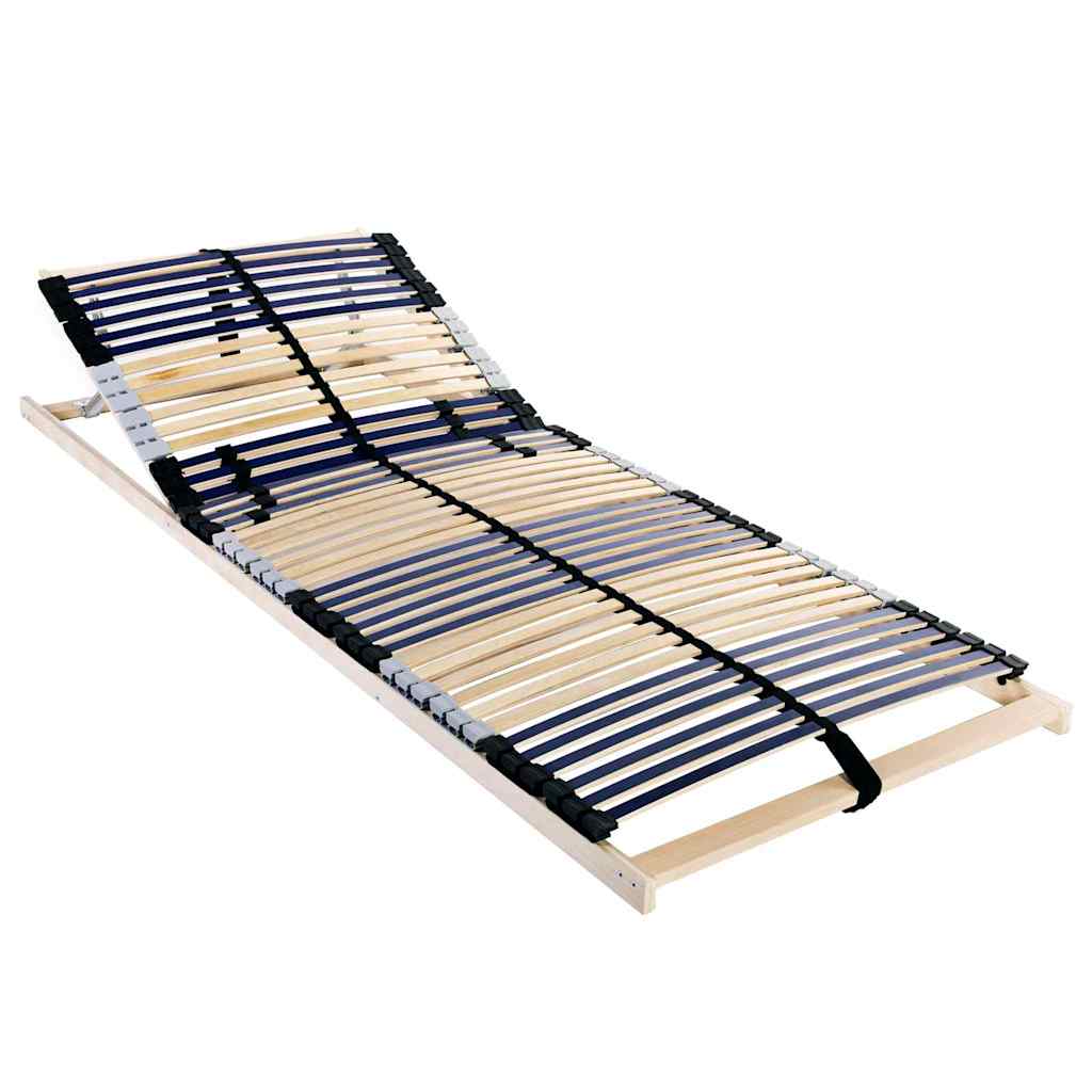 Ribbad Sängbotten Brun 70 X 190 Cm Massivt Bokträ