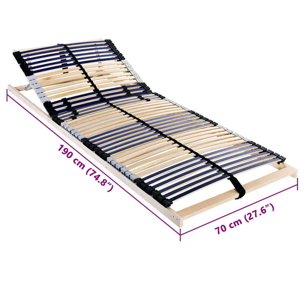 Ribbad Sängbotten Brun 70 X 190 Cm Massivt Bokträ