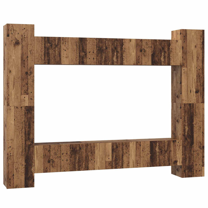 Tv-Bänkset 10 Pcs Gammalt Trä 30,5 X 30 X 90 Cm Konstruerat Trä