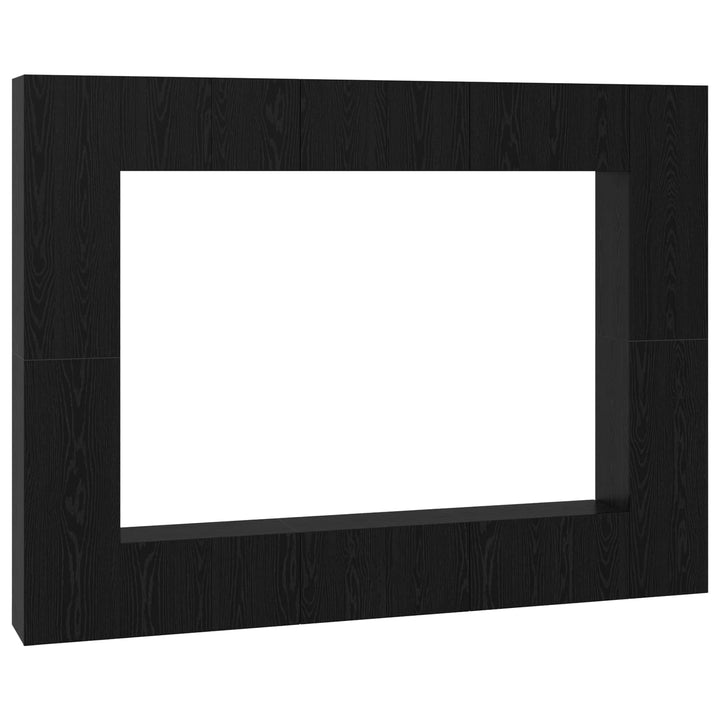 Tv-Bänkset 10 Pcs Svart Ek 30,5 X 30 X 90 Cm Konstruerat Trä