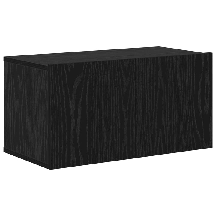 Tv-Bänkset 10 Pcs Svart Ek 30,5 X 30 X 90 Cm Konstruerat Trä