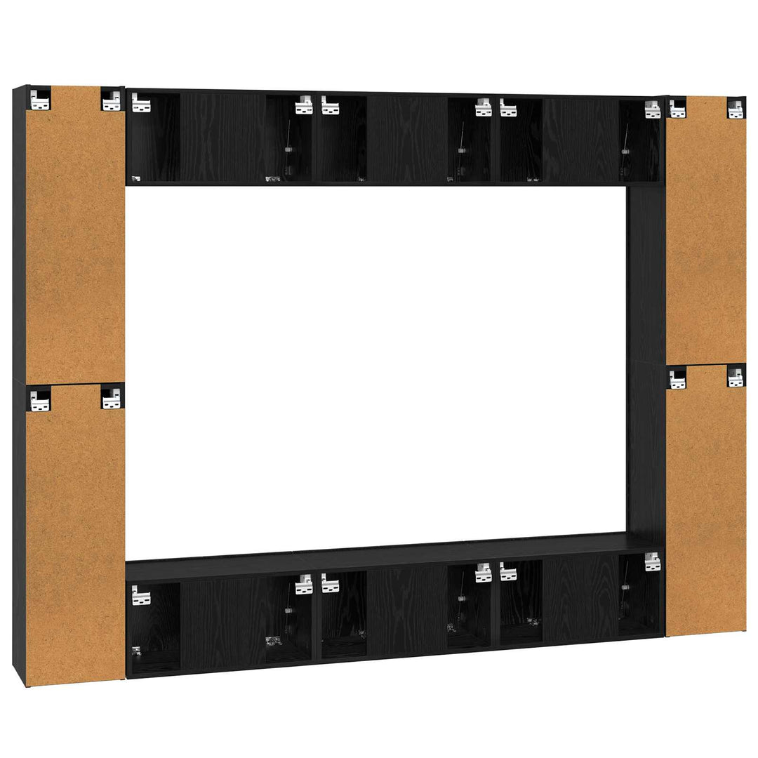 Tv-Bänkset 10 Pcs Svart Ek 30,5 X 30 X 90 Cm Konstruerat Trä