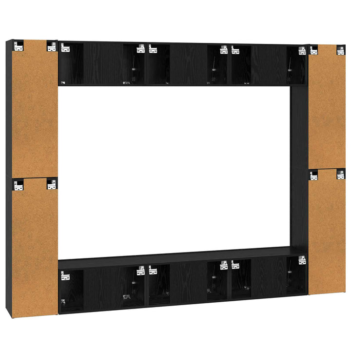 Tv-Bänkset 10 Pcs Svart Ek 30,5 X 30 X 90 Cm Konstruerat Trä