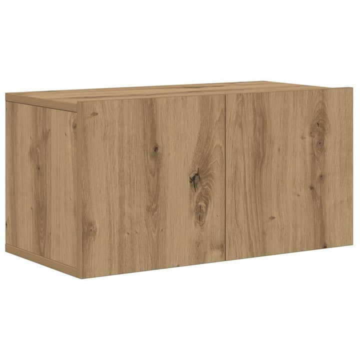 Vägg Tv Skåp Väggmonterad 4 Pcs Artisan Ek Konstruerat Trä