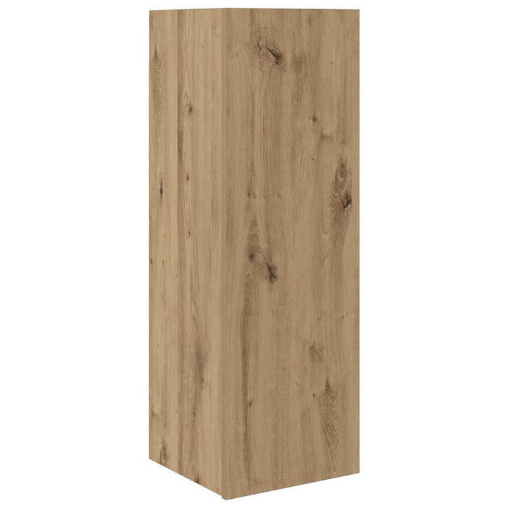 Vägg Tv Skåp Väggmonterad 4 Pcs Artisan Ek Konstruerat Trä