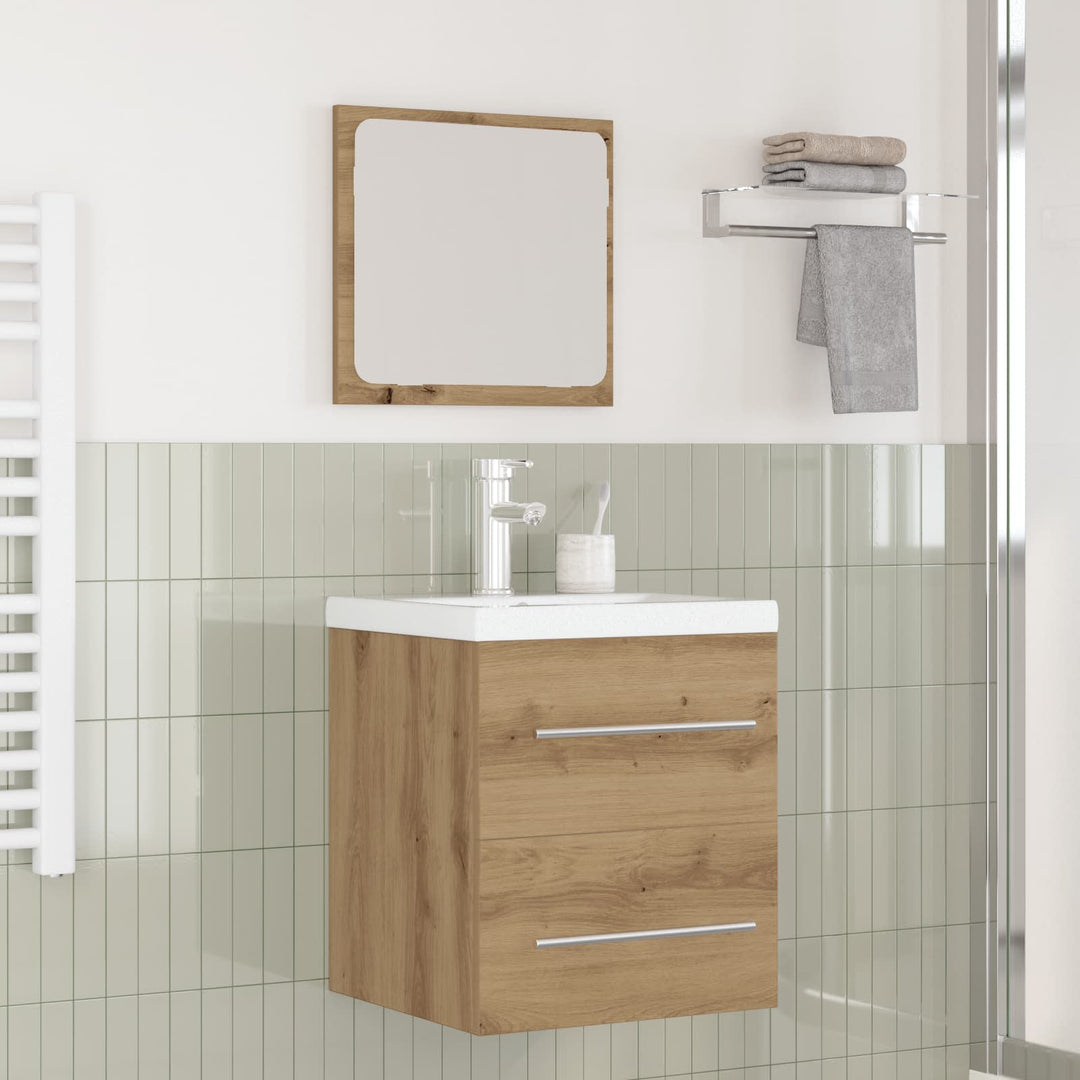 Badrumsmöbelset Med Låda 2 Pcs Artisan Ek Konstruerat Trä