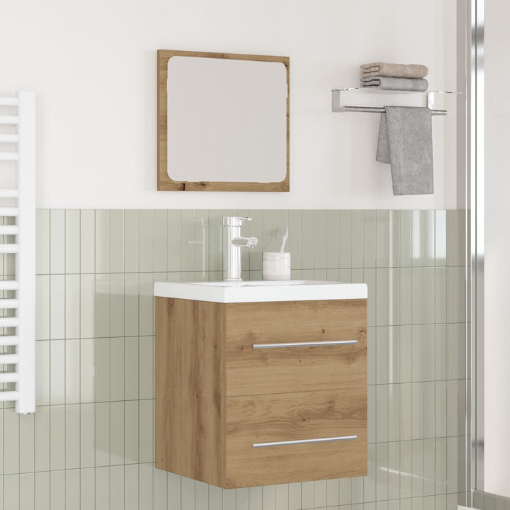 Badrumsmöbelset Med Låda 2 Pcs Artisan Ek Konstruerat Trä