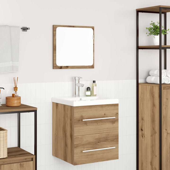 Badrumsmöbelset Med Låda 2 Pcs Artisan Ek Konstruerat Trä