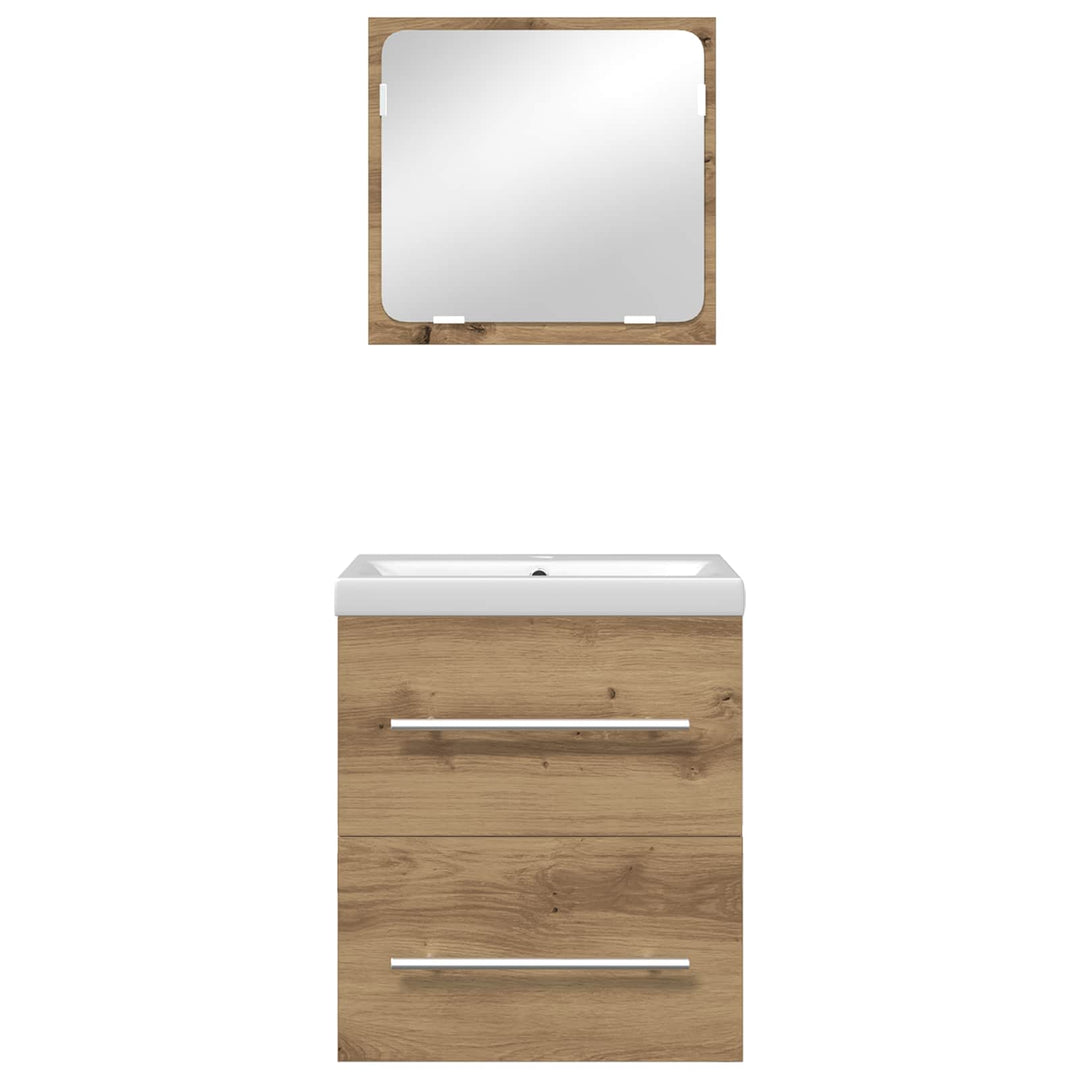 Badrumsmöbelset Med Låda 2 Pcs Artisan Ek Konstruerat Trä