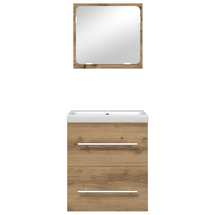 Badrumsmöbelset Med Låda 2 Pcs Artisan Ek Konstruerat Trä